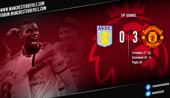 Aston Villa 0-3 Manchester United : United continue de briller